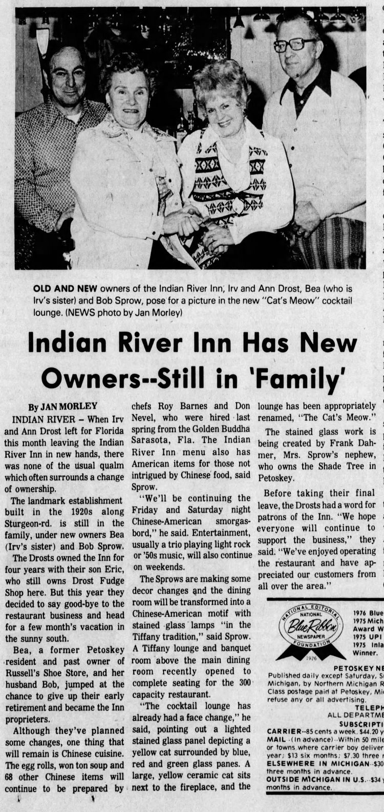 Indian River Inn (Brass Rail Bar & Grill) - Jan 21 1977 Article On Sale (newer photo)